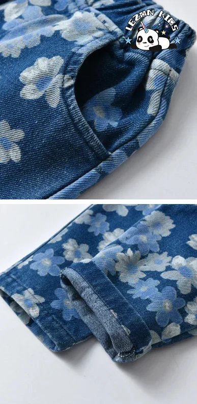 LEZONKIDS - Kids Clothing Wholesale Kids Denim Jackets Flower Print Spring Autumn Boy Set